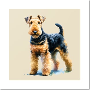 Watercolor Airedale Terrier - Beautiful Dog Posters and Art